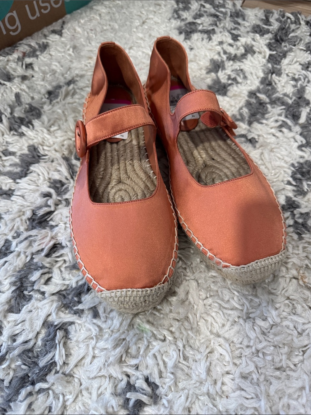 42. JEFFREY CAMPBELL $129 Ariele Mary Jane Coral Mary Jane Espadrille Flats - Picture 2 of 4